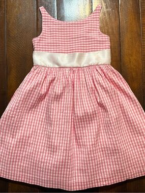 Janie and Jack Pink Gingham Dress size 7